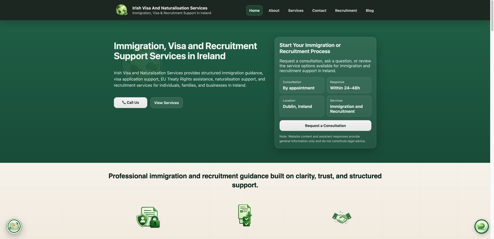 IVANS homepage showing its service introduction and prominent consultation request panel